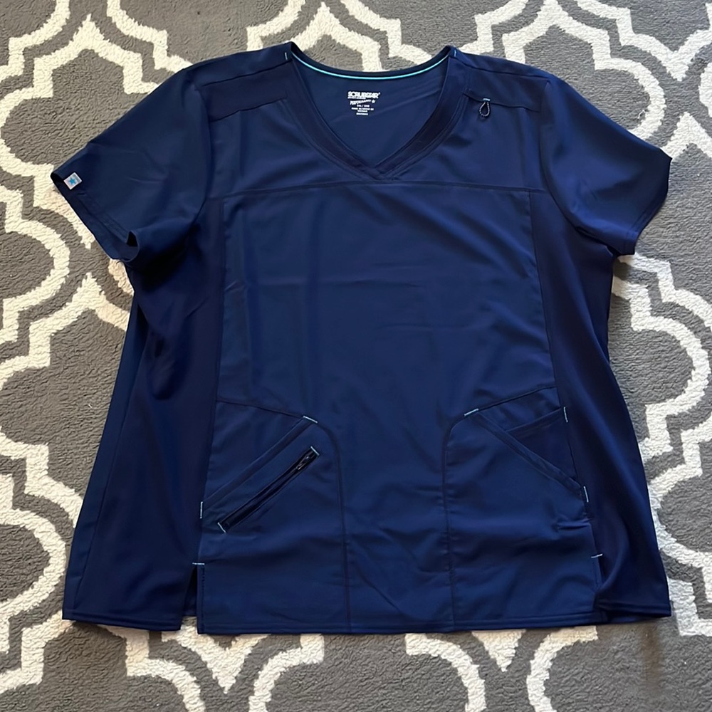 Navy Blue Scrub Top